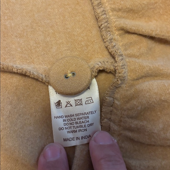 PAPER LACE Tan Coat with Black Floral Embroidery. 100% Cotton. Size Small. - Picture 7 of 7